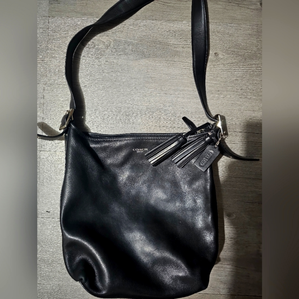 Vintage leather cross body coach bag